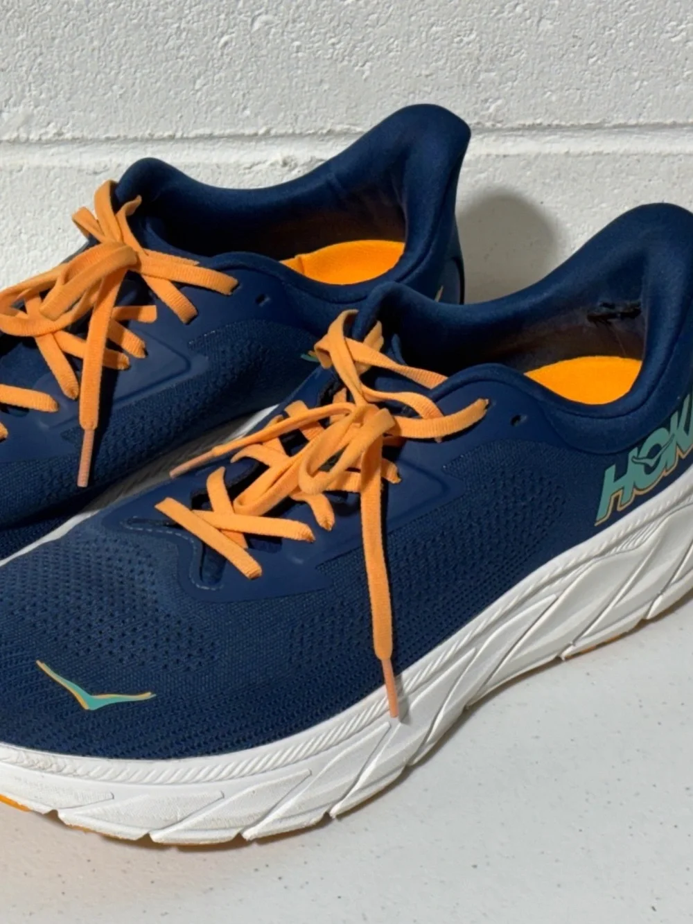 Hoka Ahari 7 Blue Orange Running Shoes Men's Size 12.5D 12.5 Sneakers VGC